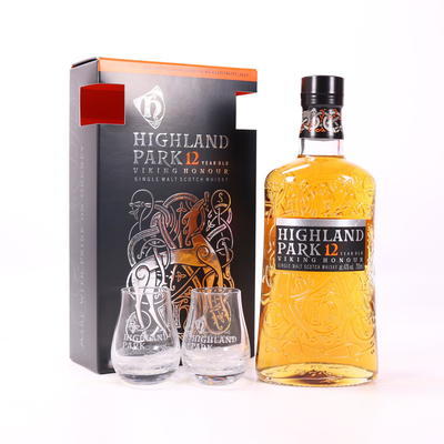 Highland Park - 12 Year Old (Viking Honour) Gift Set with Glasses
