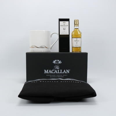 Macallan Gift Set & Bag - 12 Year Old Miniature & Limited Edition Mug