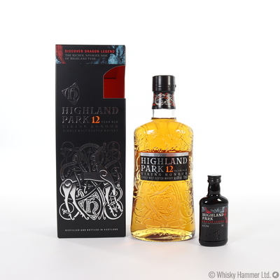 Highland Park - 12 Year Old (Viking Honour) + Dragon Legend Miniature